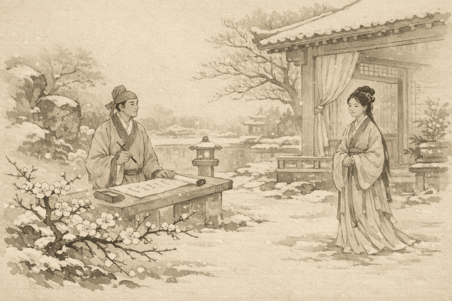 雪梅招亲典故配图