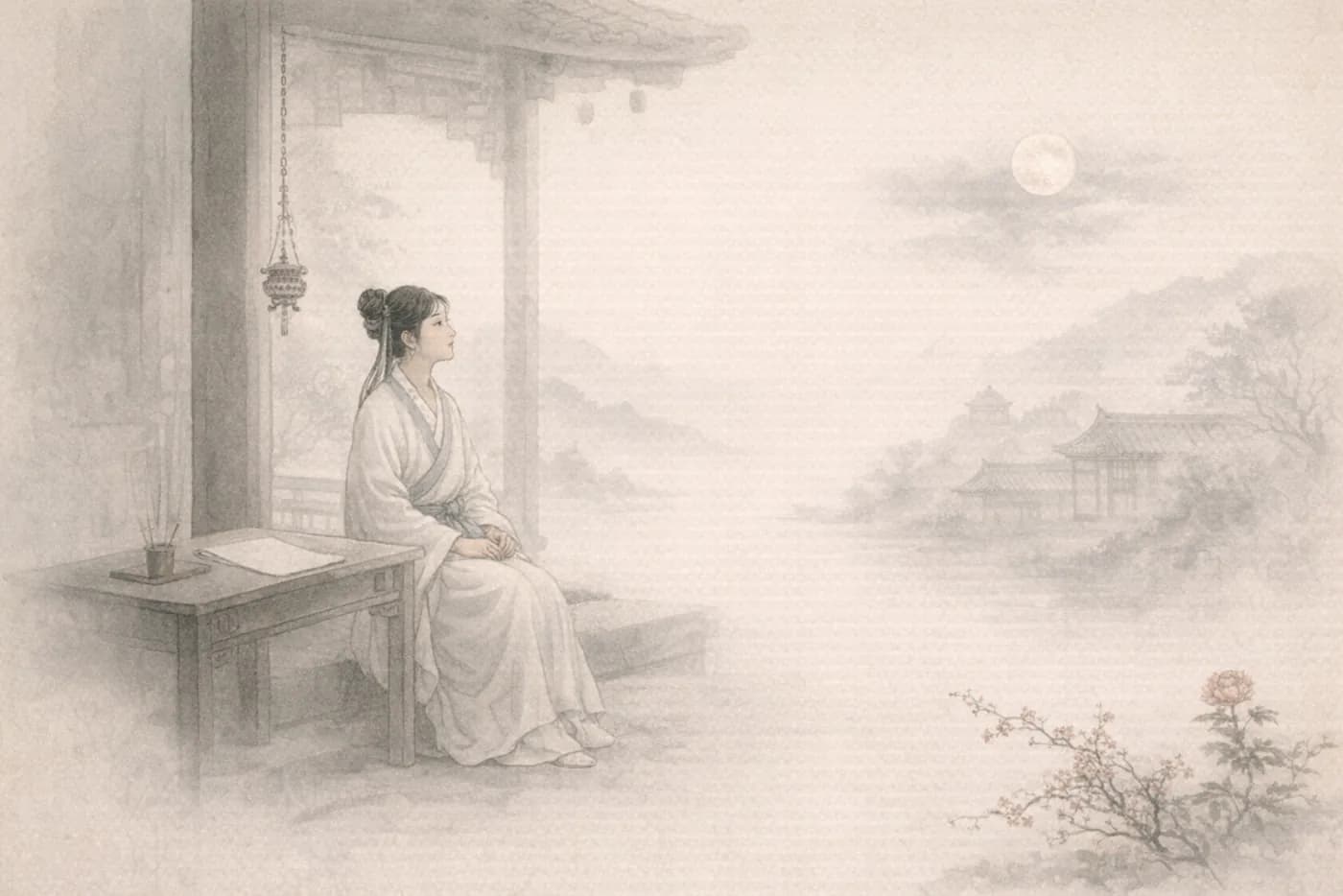 陈妙常思春典故配图