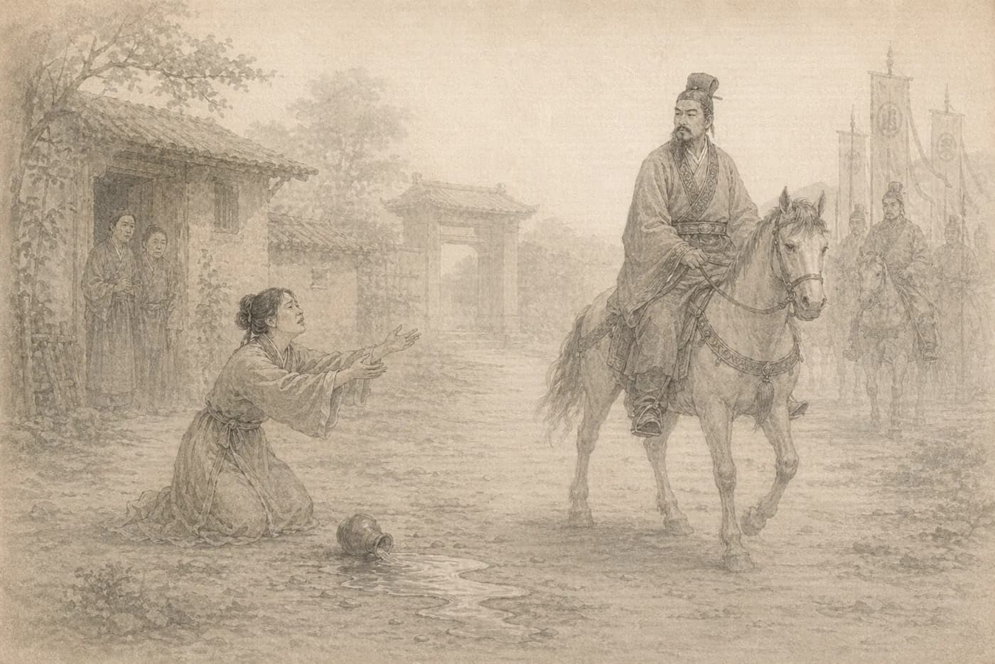 朱买臣分妻典故配图