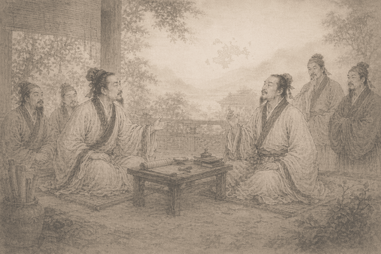 荀陆座谈典故配图