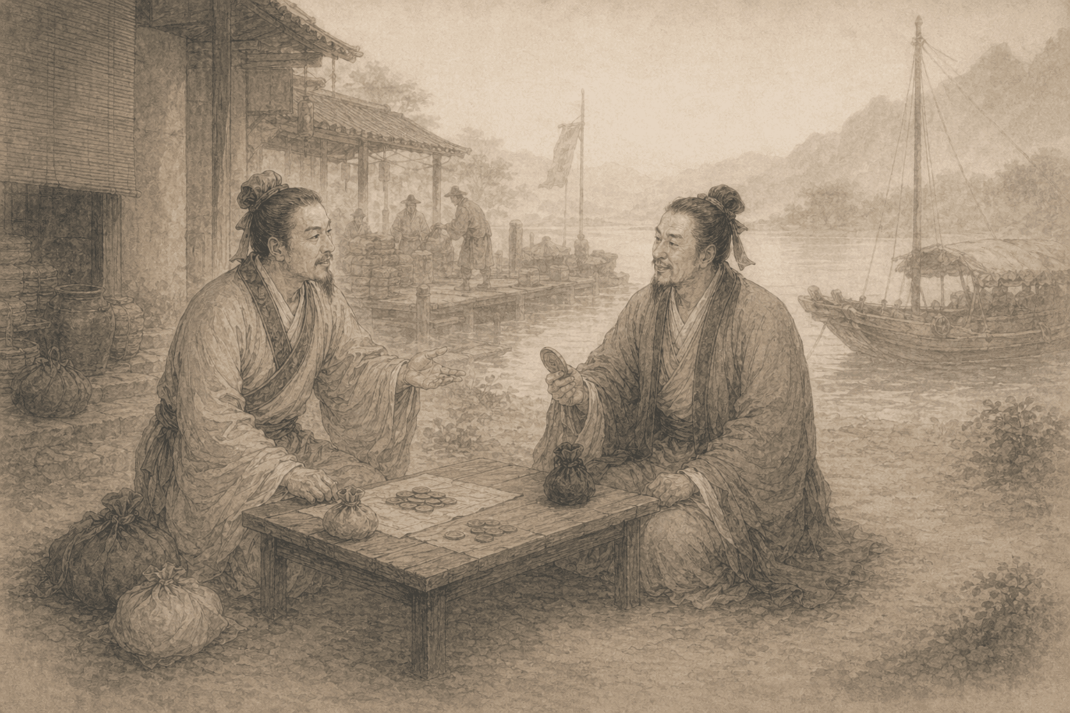 管鲍分金典故配图
