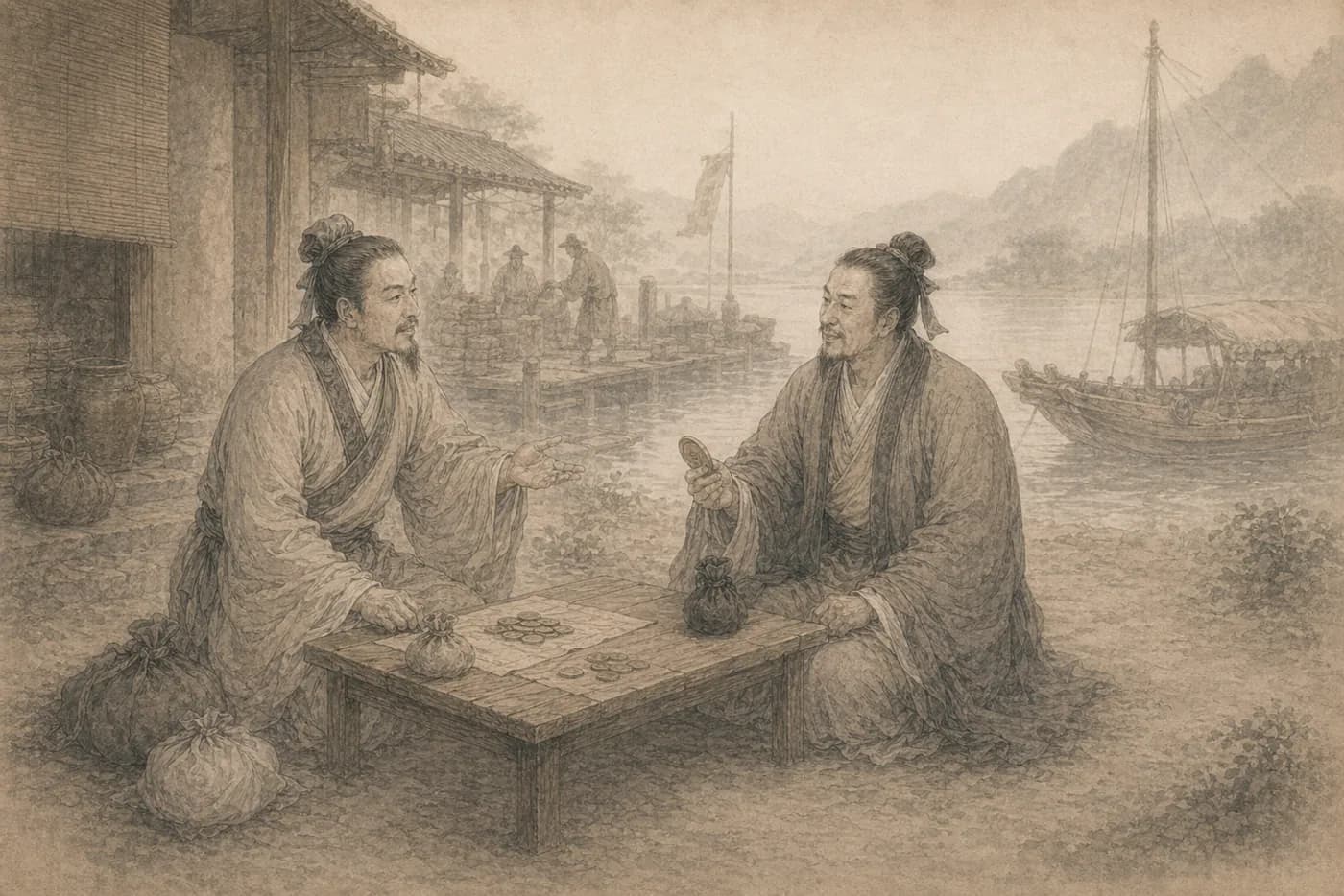 管鲍分金典故配图